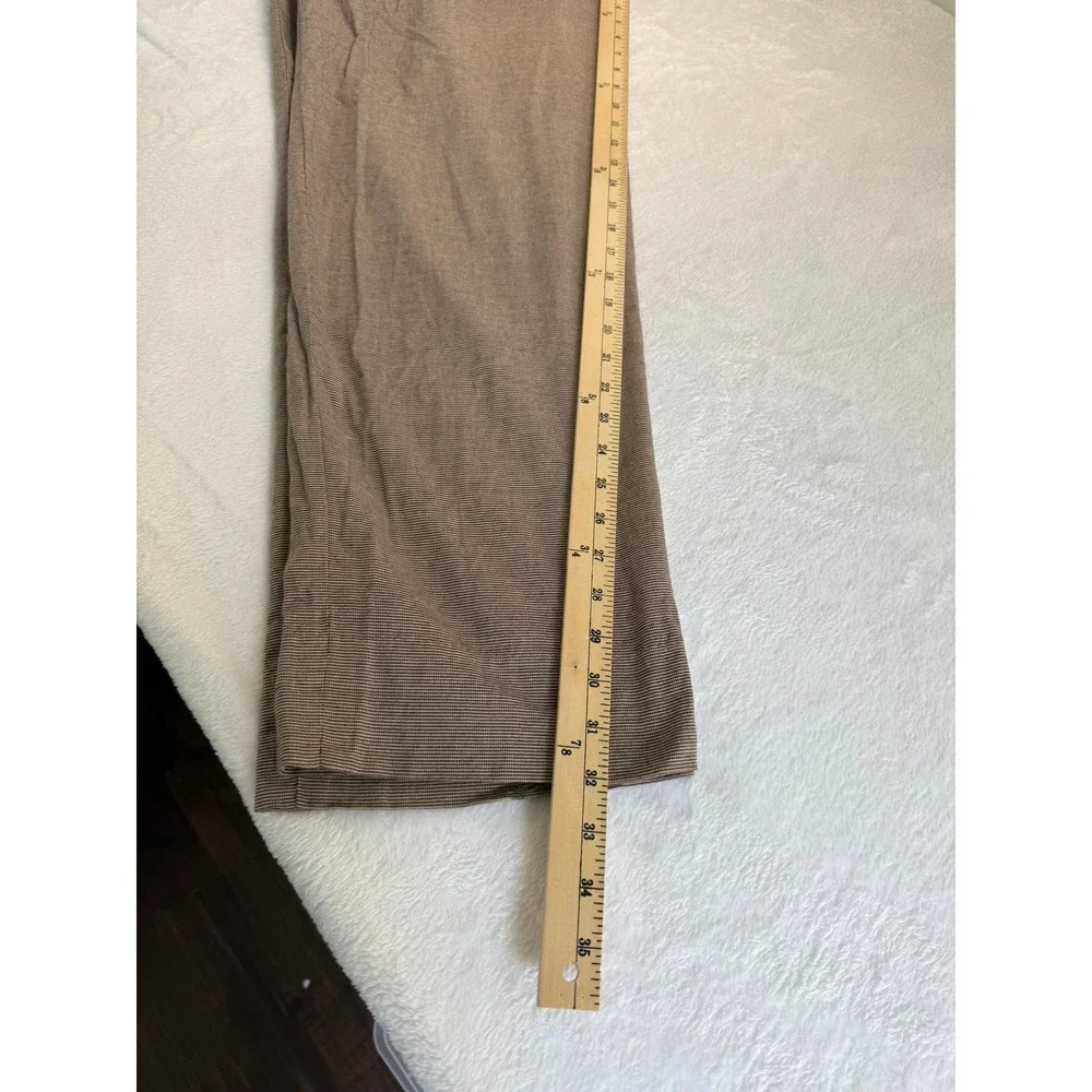 Vintage Polo Ralph Lauren Mens Brown Houndstooth Pleated Dress Pants 34x32
